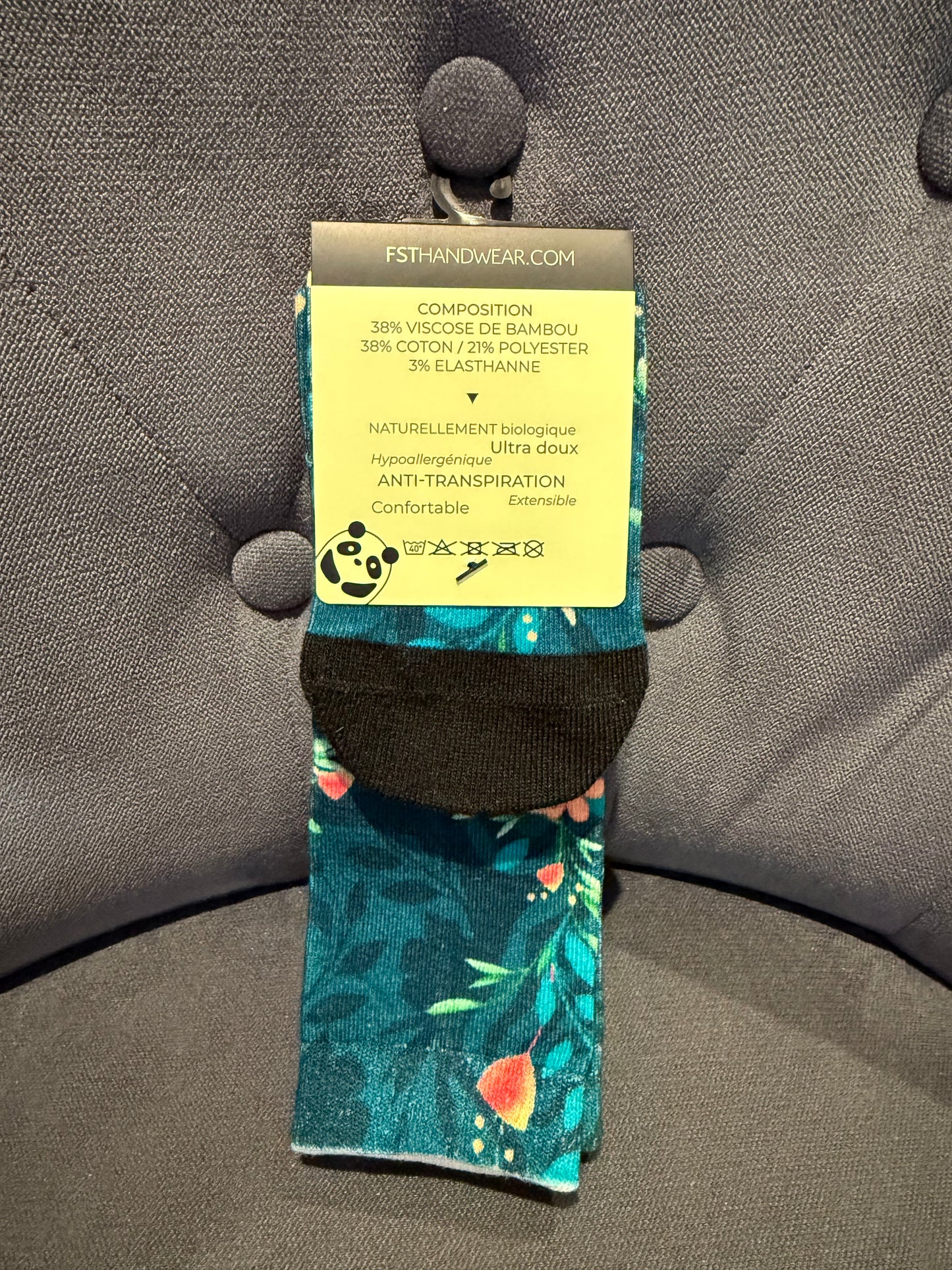 Chaussettes en bambou verte