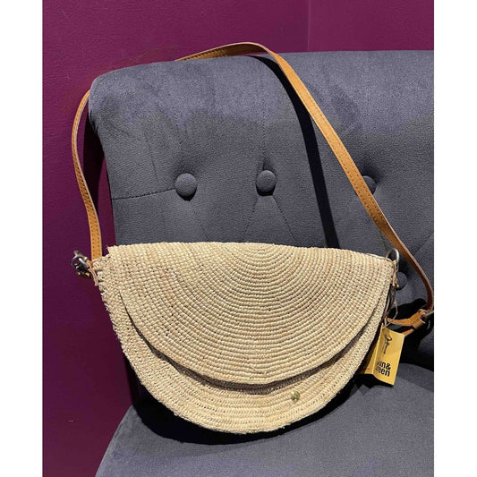 Sac Bandoulière raphia rond