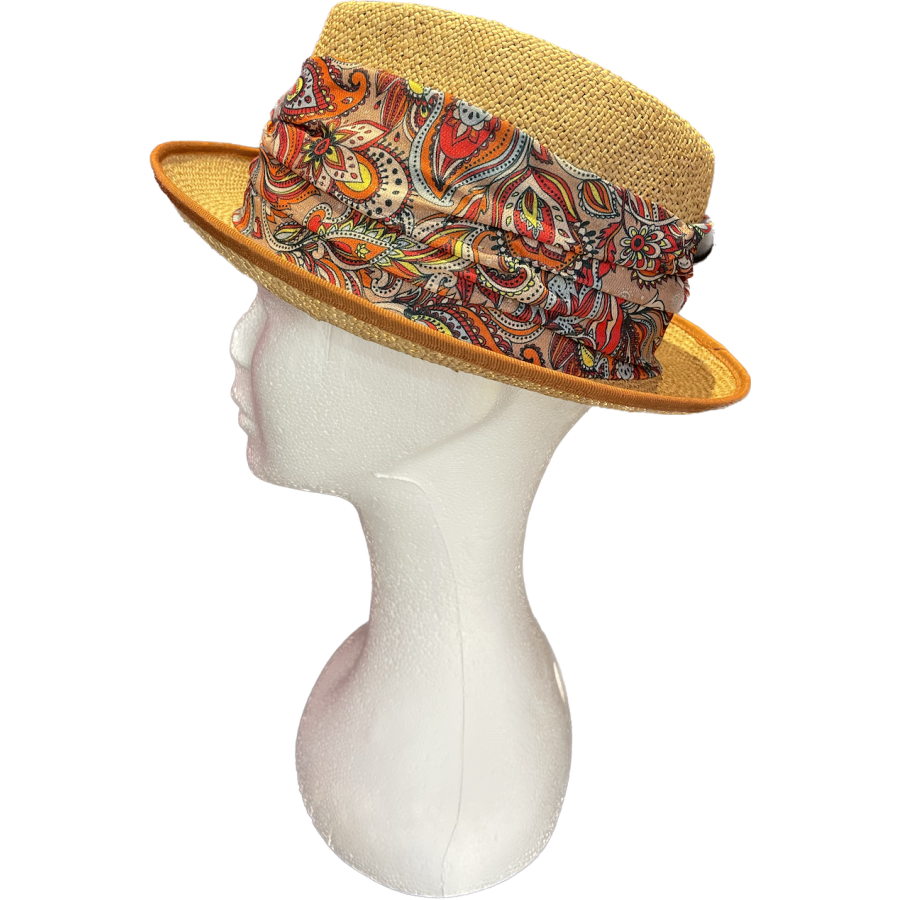 Chapeau petit bord marone