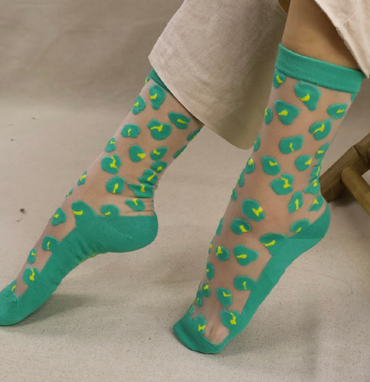 Chaussettes FST transparente léopard