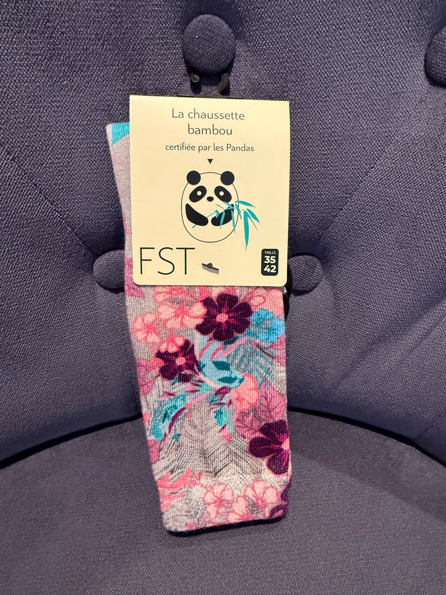 Chaussettes en bambou rose