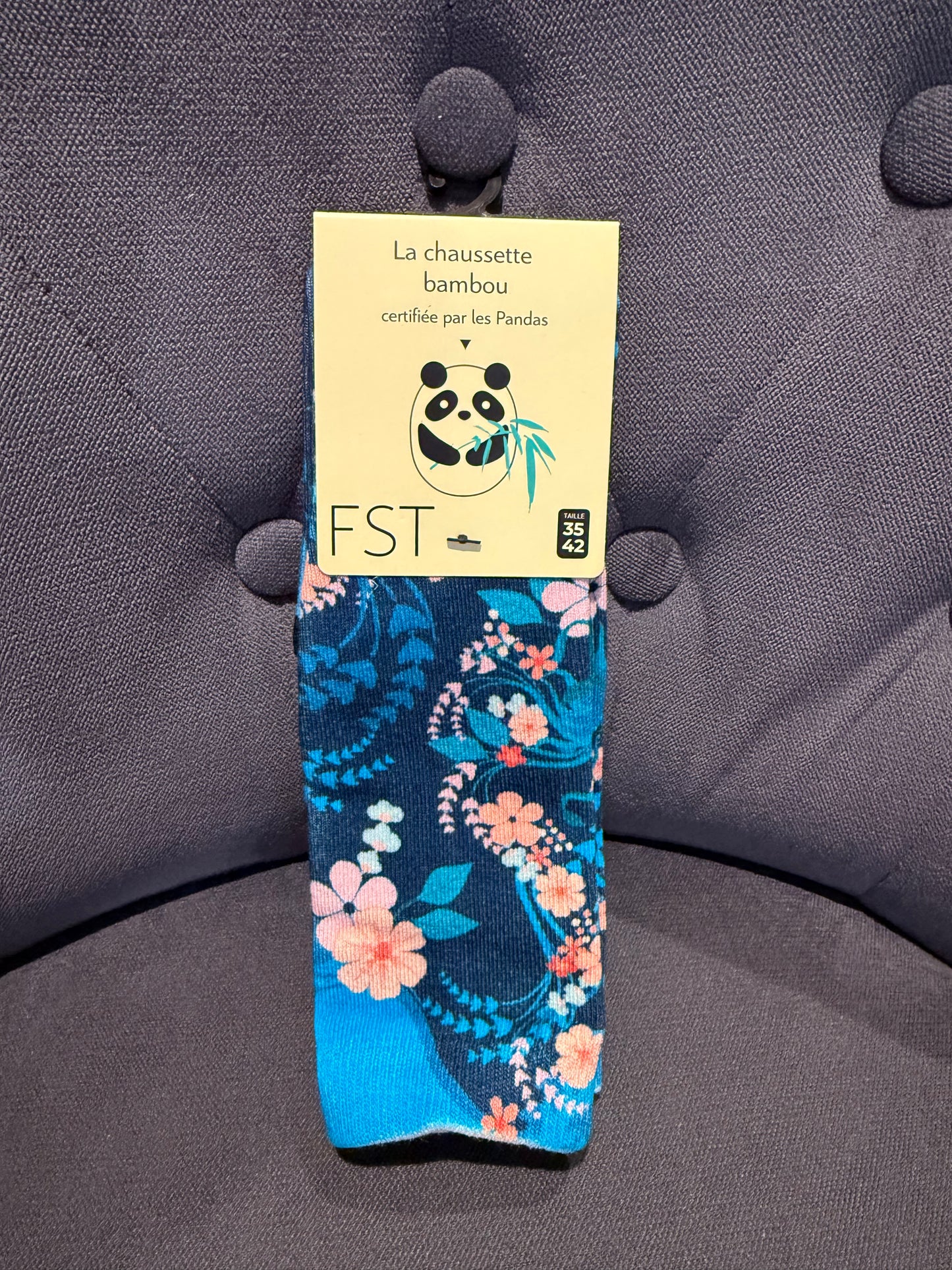 Chaussettes en bambou bleu