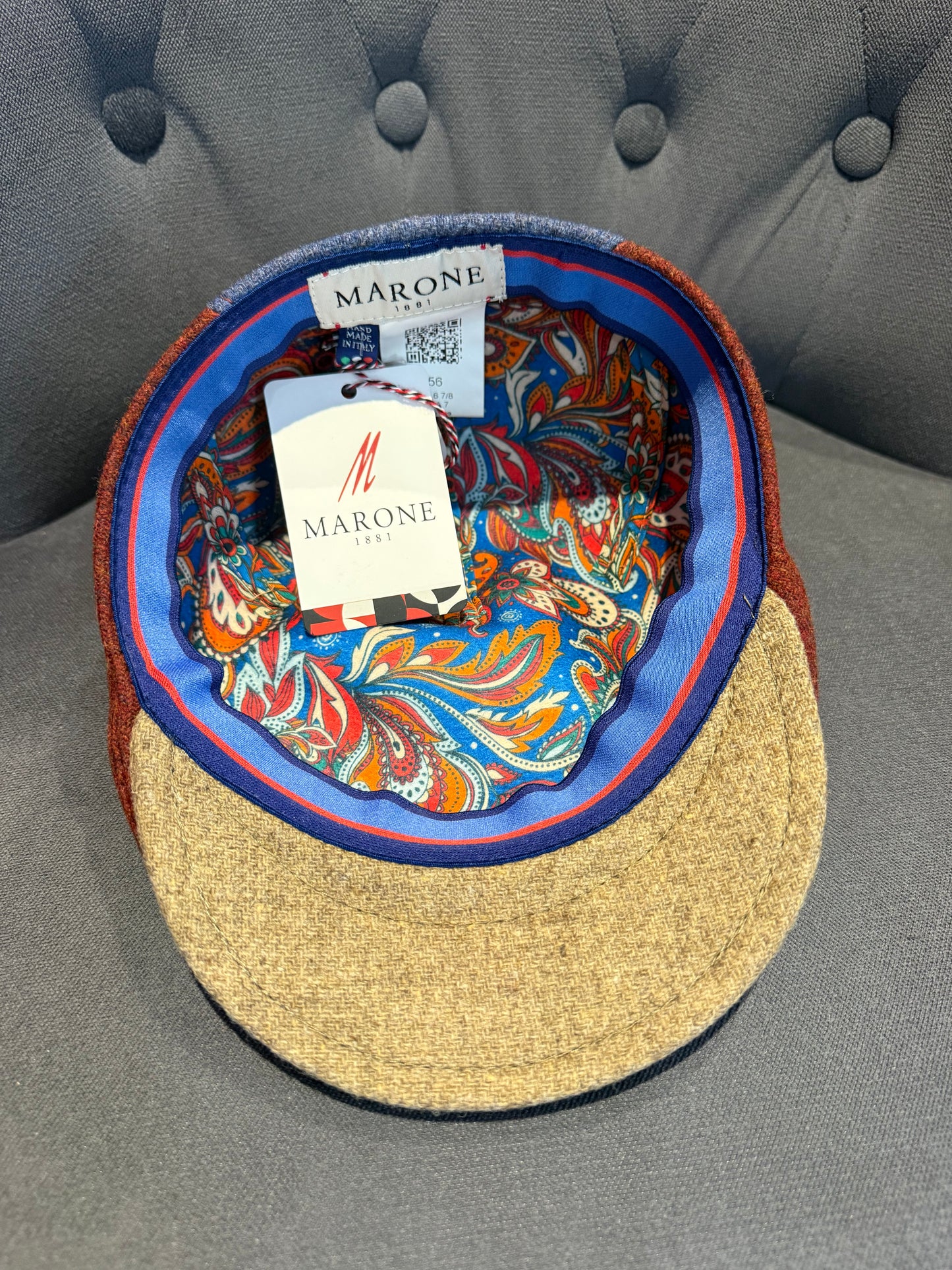 Casquette plate Marone tricolore